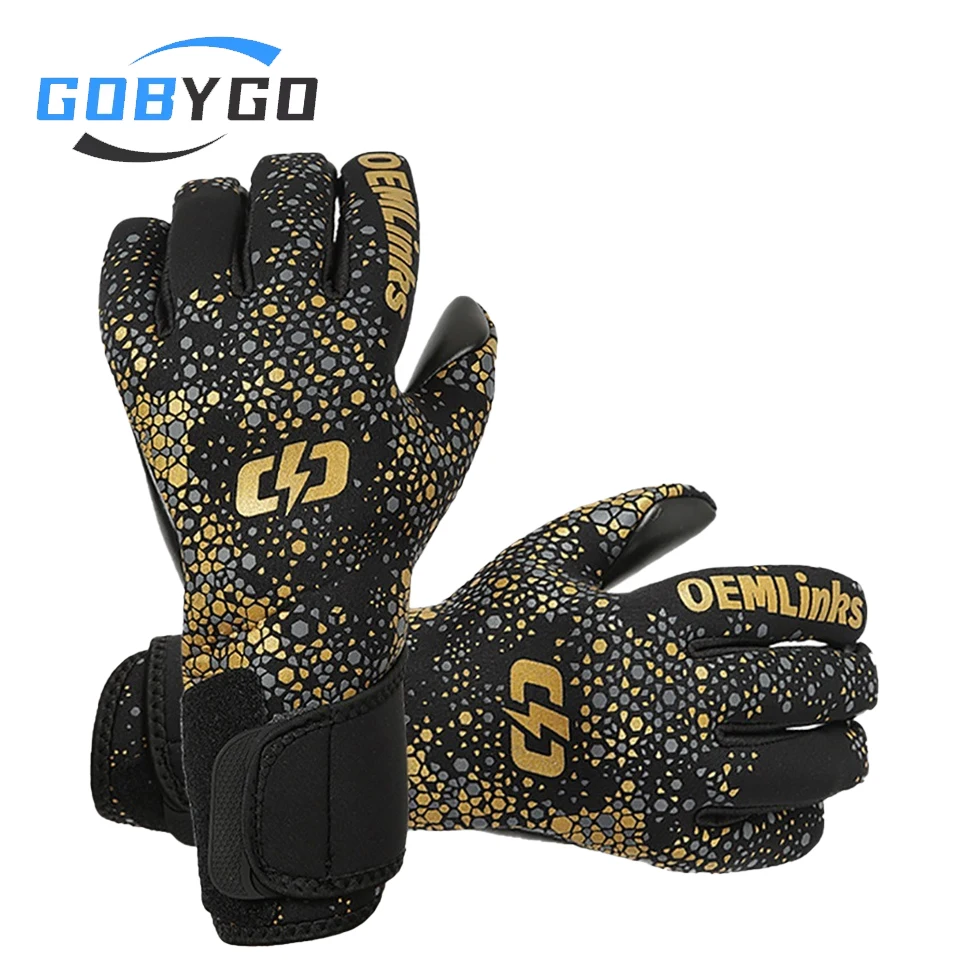 

GOBYGO Child Professional Goalkeeper Gloves Football Sports Finger Protect Anti-slip Training Adult Soccer Goalkeeper Gloves
