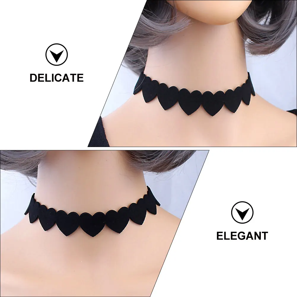 

Suede Peach Heart Necklace Jewelry Supply Exquisite Ring Decorative Delicate Choker Women Decorate Practical