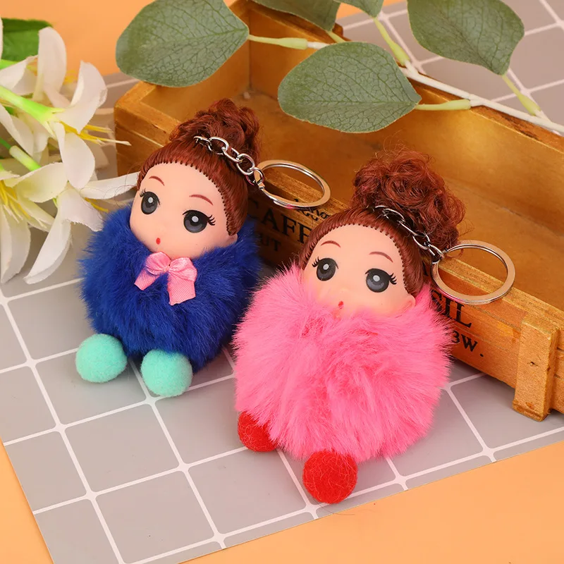 80pcs Plush Girl Baby Doll Toy Confused Hanging Feet Hair Ball Bag Stuffed Keychain Lady,Deposit First to Get Discount much