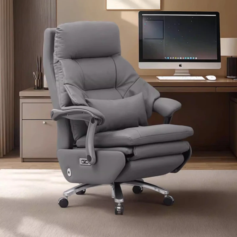 Ergonomic Heated & Ventilated Office Chair High-Back Leather Boss Chair with Adjustable Recline & Casters interior furniture