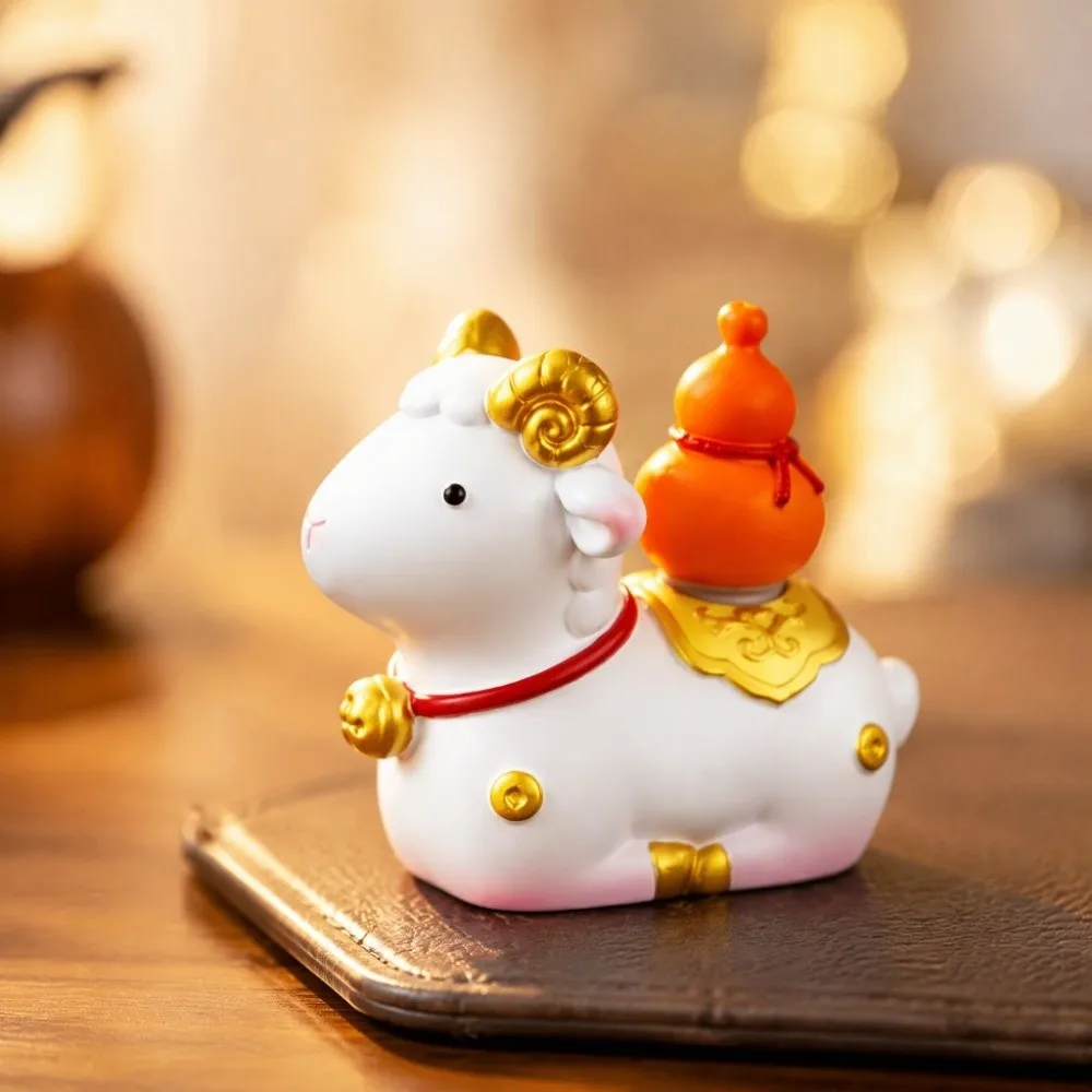 Cute Creative Desktop Figurine Year of the Sheep Lovely Desk Ornament Creative Handheld Table Decor Office Workstation
