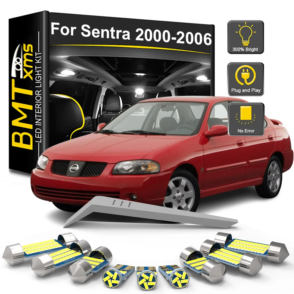 BMTxms 8Pcs Canbus For Nissan Sentra B15 2000 2001 2002 2003 2004 2005 2006 Car Indoor Reading Trunk Lamp LED Interior Light