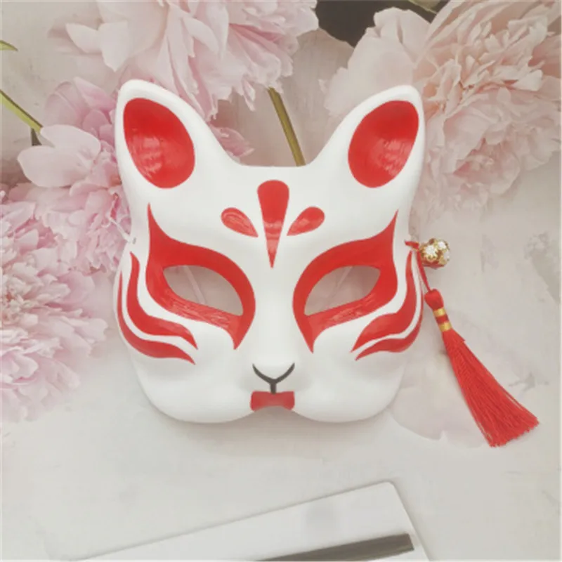 Hand Painted Kitsune Fox Mask for Christmas Cosplay