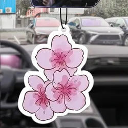 Car Aromatherapy Perfume Air Freshener Japanese Cartoon Anime Rearview Mirror Fragrance Pendant Air Outlet Pink Sakura