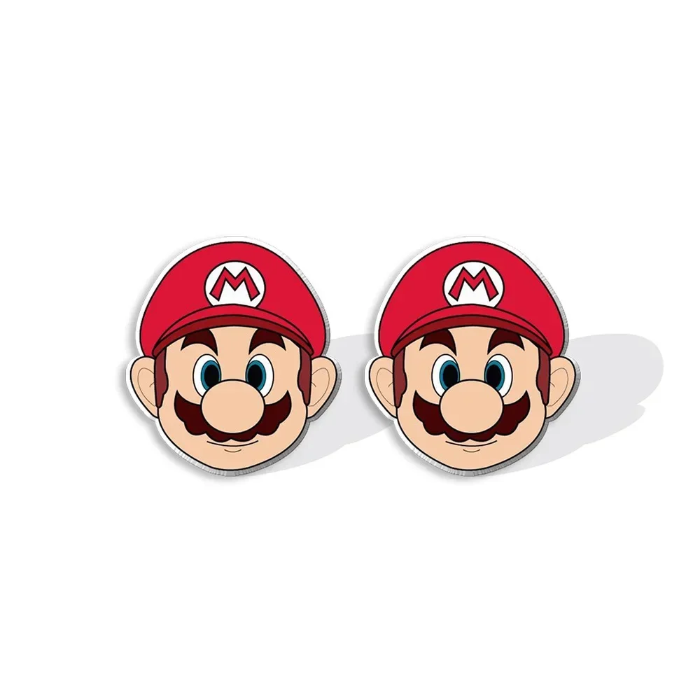 Super Mario Bros Cartoon Acrylic Stud Earrings Game Figure Luigi Yoshi Toad Peach Cute Earrings Fashion Accessories Jewelry Gfit