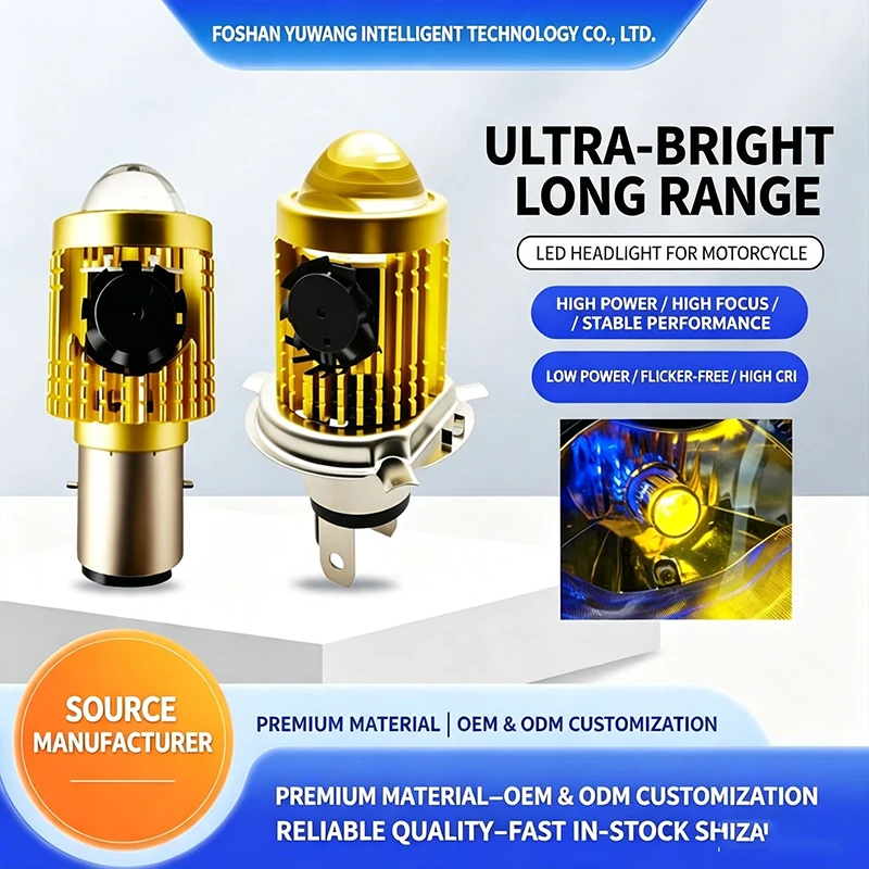 10000LM H4/H6 12V LED Motorcycle Headlight Bulb Moto Spotlights CSP Lens White Yellow Hi Lo Lamp Scooter Accessories Fog Lights