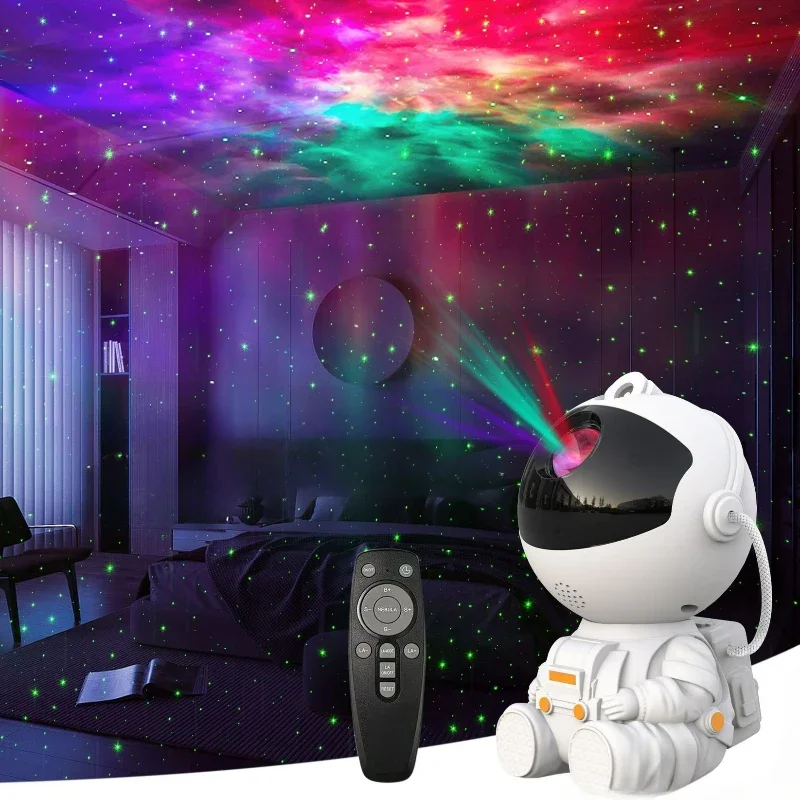 Luz de proyección de cielo estrellado de astronauta, luz nocturna LED, astronauta, nebulosa láser, atmósfera, dormitorio, regalo para niños, nuevo