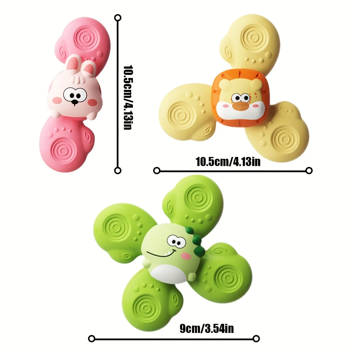 3 uds juguetes giratorios con ventosa, juguetes giratorios de succión para bebés, juguetes de succión de ventana para bebé, bandeja para silla alta, mesa de baño de aire