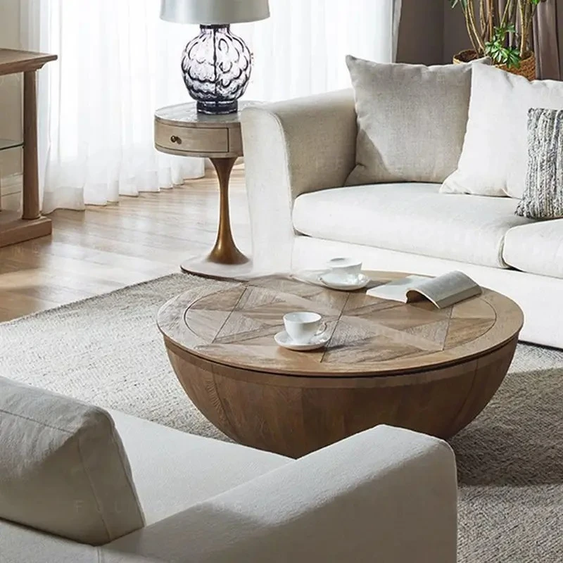 simple and silent round coffee table round storage coffee table