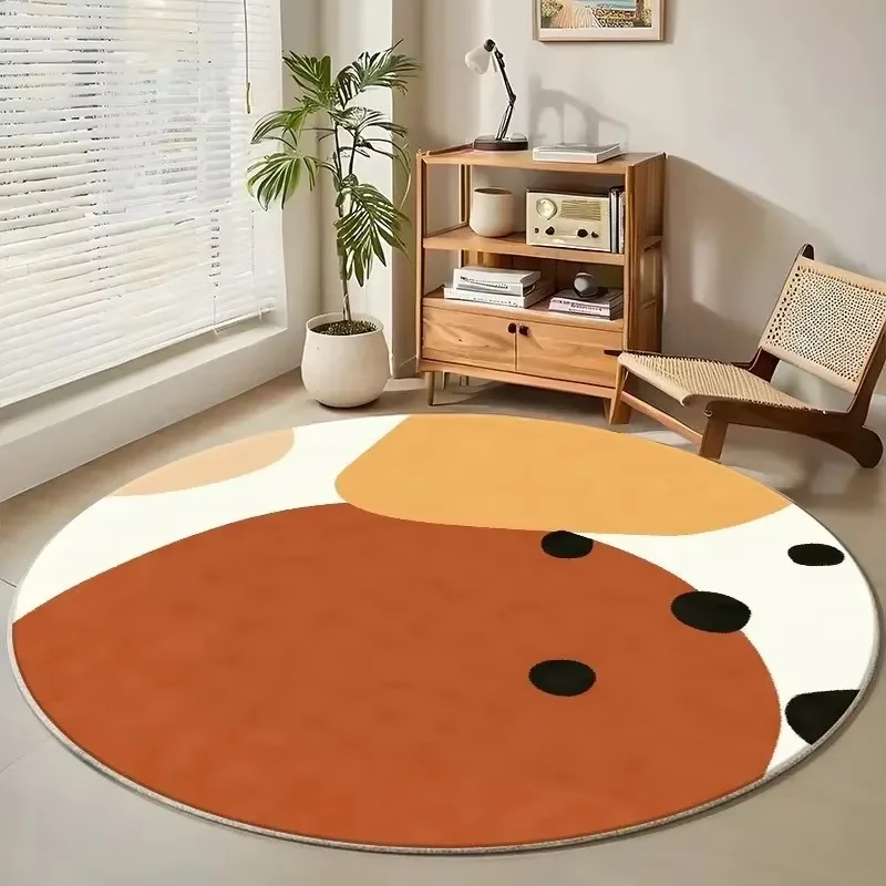Simple Round Home Carpet, Floor Mat for Living Room Study Bedroom, Soft Indoor Decor Rug