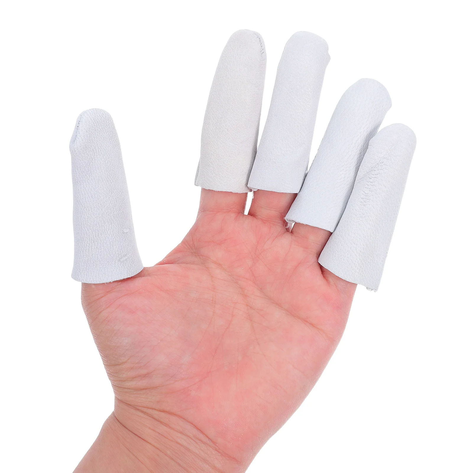 

5pcs Gold Insulated Thick Finger Sleeve Heat Resistant Protection For Scald Scratch Jewelry Making Tool White Sheepskin