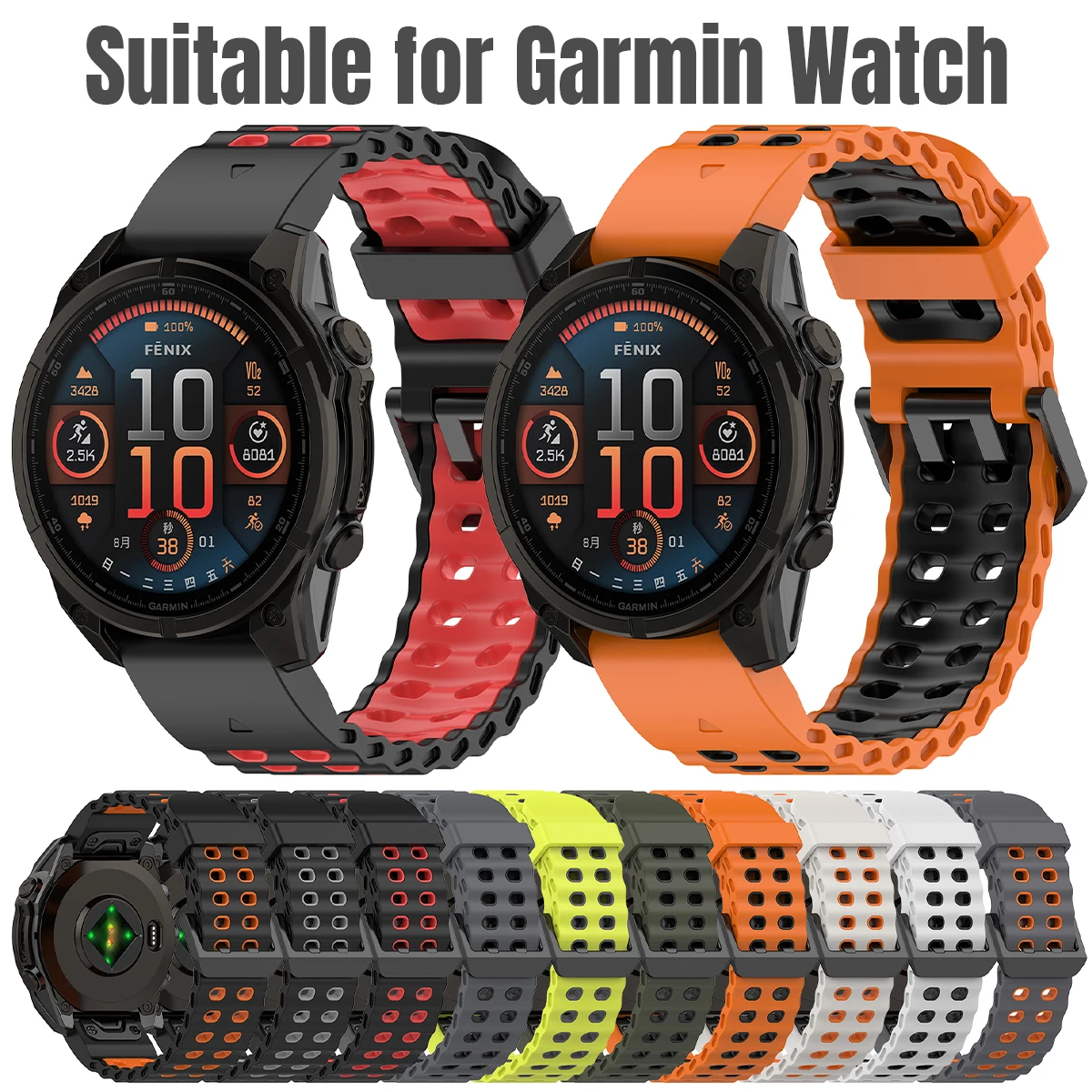 

Силиконовый спортивный ремешок QuickFit 22 мм 26 мм для Garmin Fenix E 8 8x 7 7X/6 6X PRO/5 5x Plus/Epix Pro/Enduro 3/Tactix 8 7