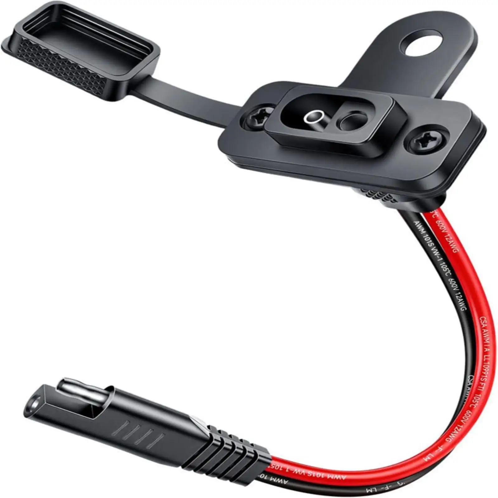 Low Profile Motorcycle Charging Port SAE Plug Mount Durable PVC Copper Build for Accessory Power Connection on Bikes