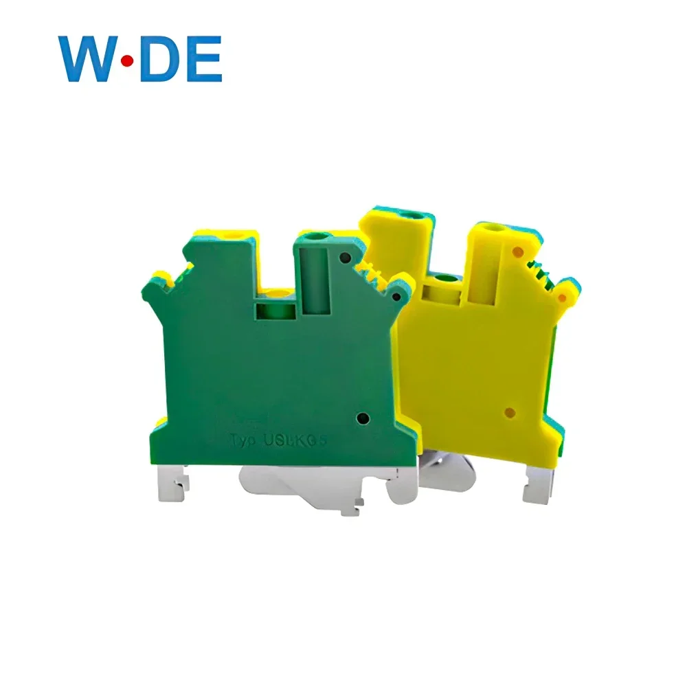 10Pcs USLKG-5N Screw Din Rail Terminal Blocks Ground Earth Universal Class Connector USLKG5N Wire Conductor