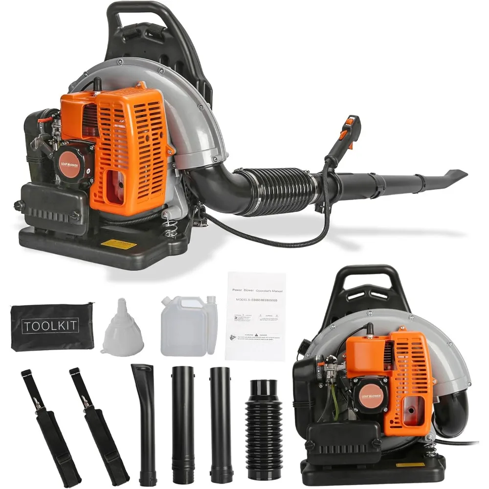 

2 Stroke Backpack Gas Powered Leaf Blower, High Strength Snow Blower, Grass Lawn Blower Air Cooling Gasoline Backpack