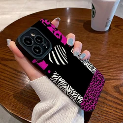 Creative Leopard Love Silicone Leather Case For iPhone 17 Air 16 13 14 15 Pro Max Plus 11 12 Mini Shockproof Full Cover