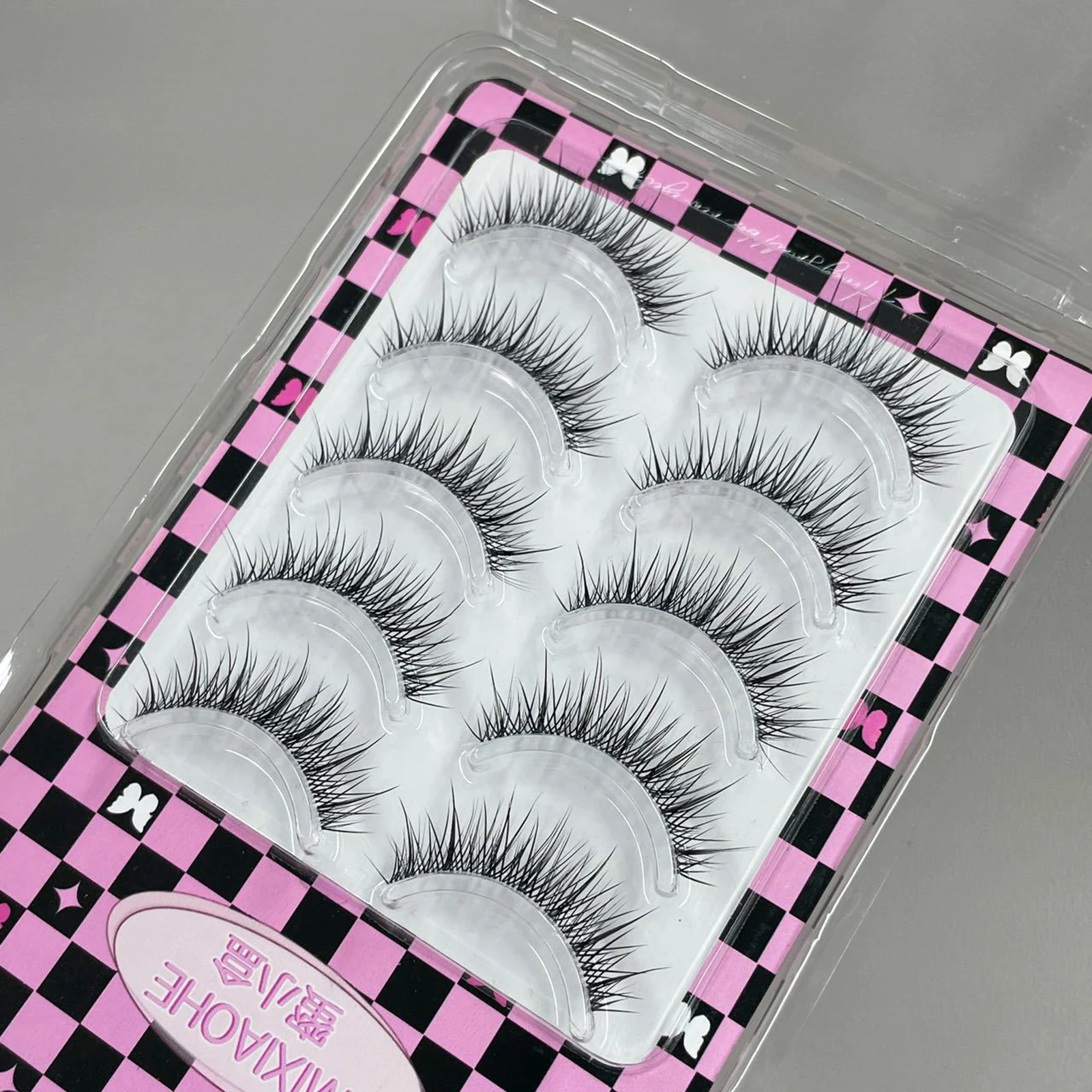 Tiras estilo mangá cílios postiços naturais encaracolados comprimento misto c onda tira completa cílios para olhos cruzados olhar maquiagem diária