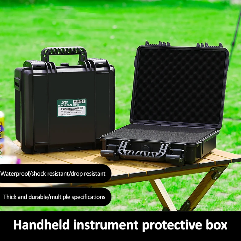 Waterproof Instrument Toolbox Hard Carry Case Bag Storage Box Shockproof Equipment Instrument Toolbox Organizer Outdoor Suitcase