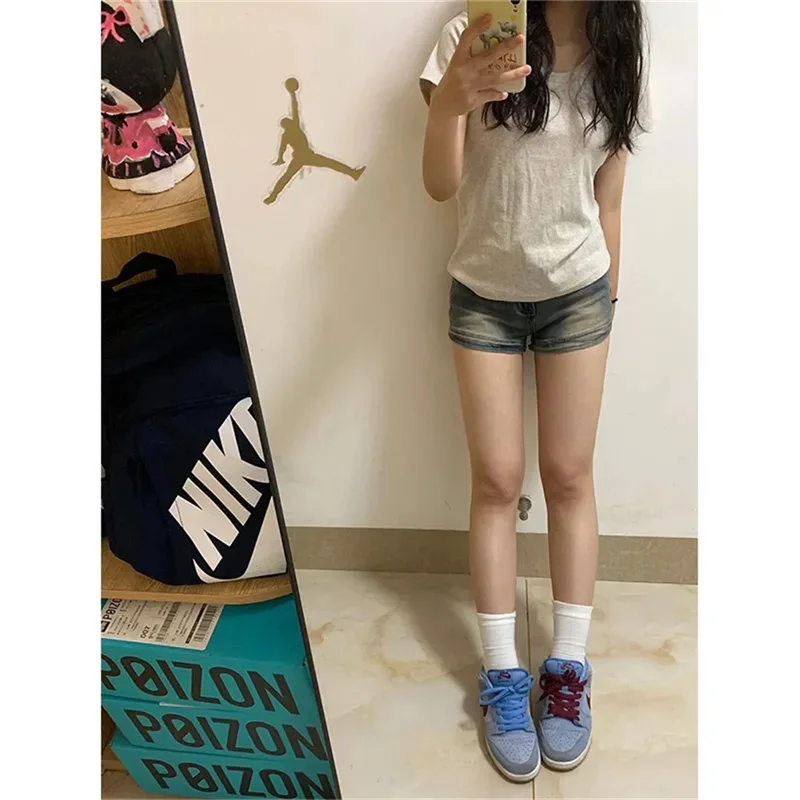 Washingshorts Summer 2025 High Waisted and Slimming A-line Pants Elastic and Tight Fitting Hip Hugging Hot Pants for Hot Girls