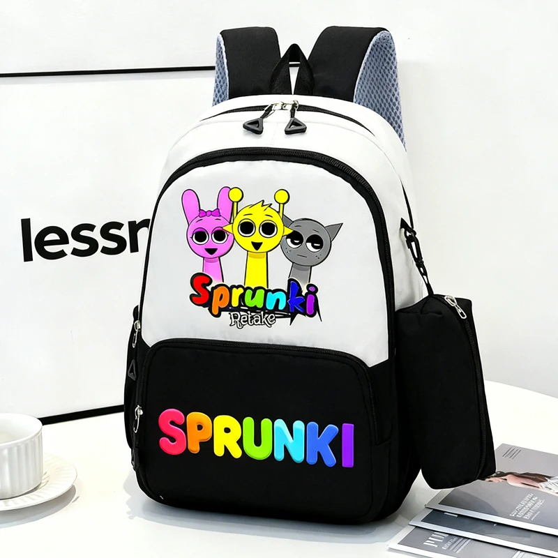 

Набор из 2 рюкзаков-пеналов Sprunkis: Аниме-дизайн Pinki Oren, нейлоновые школьные ранцы, пеналы для ручек, сумки через плечо для девочек и мальчиков, пеналы-косметички