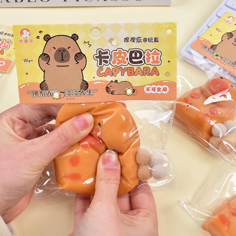 لعبة كابيبارا ذات الارتفاع البطيء لتخفيف التوتر تململ الحسي للبالغين والأطفال هدية إبداعية لتخفيف القلق السائل ديكور مكتب ممتع