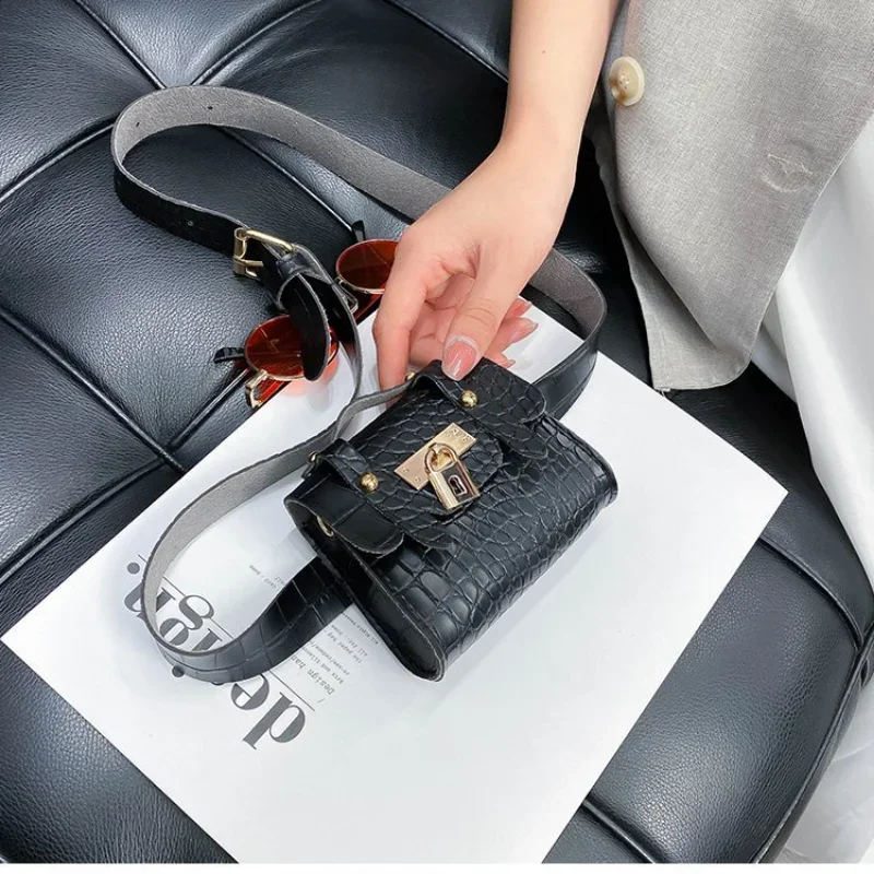 Marsupio donna New Crocodile Pattern Belt New Mini Chain Decoration Belt Bag Messenger Small Bag Cool marsupio