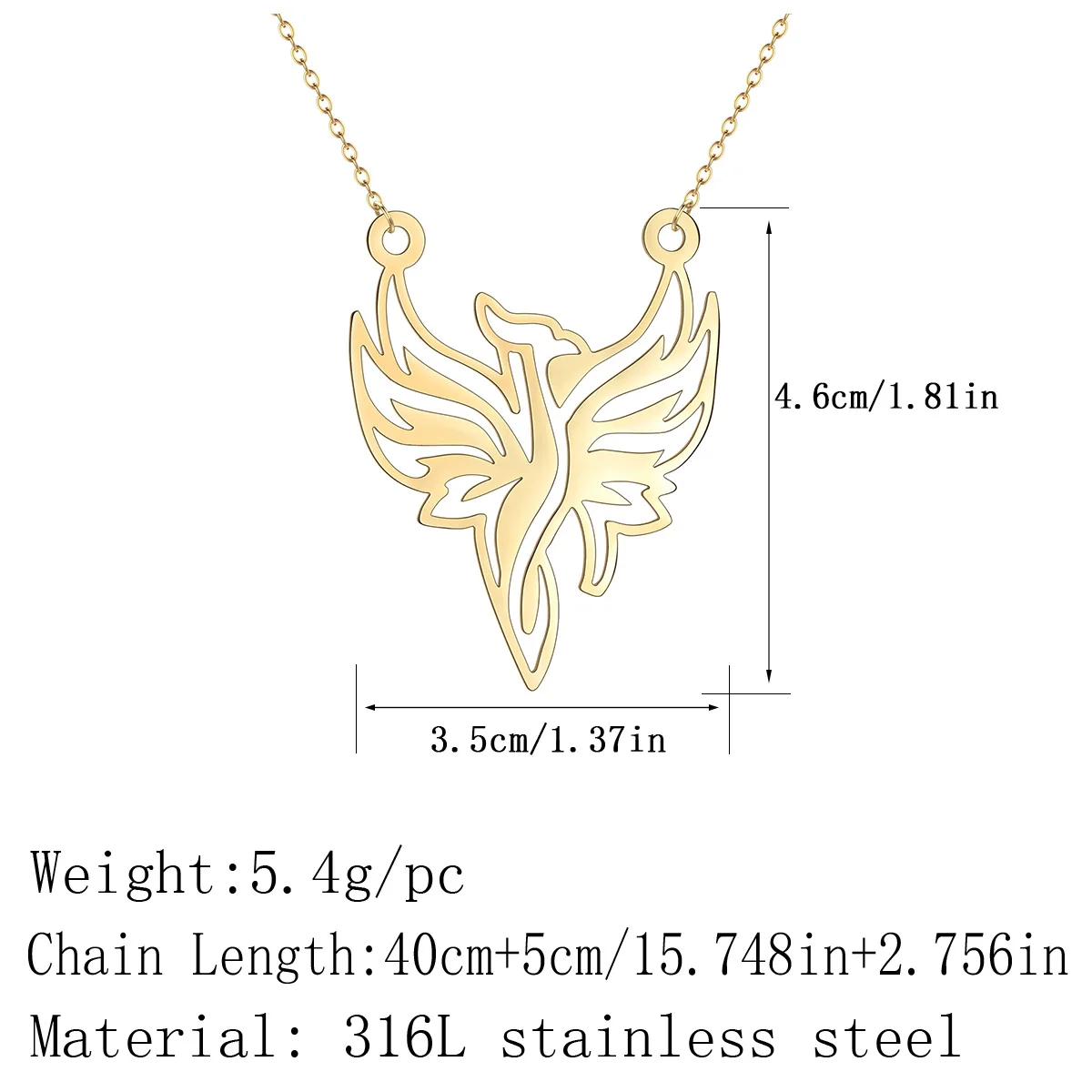 قلادة CHENGXUN-Phoenix للطيور النارية للرجال والنساء ، قلادة حيوانات ، مجوهرات الطيور ، فن الخط