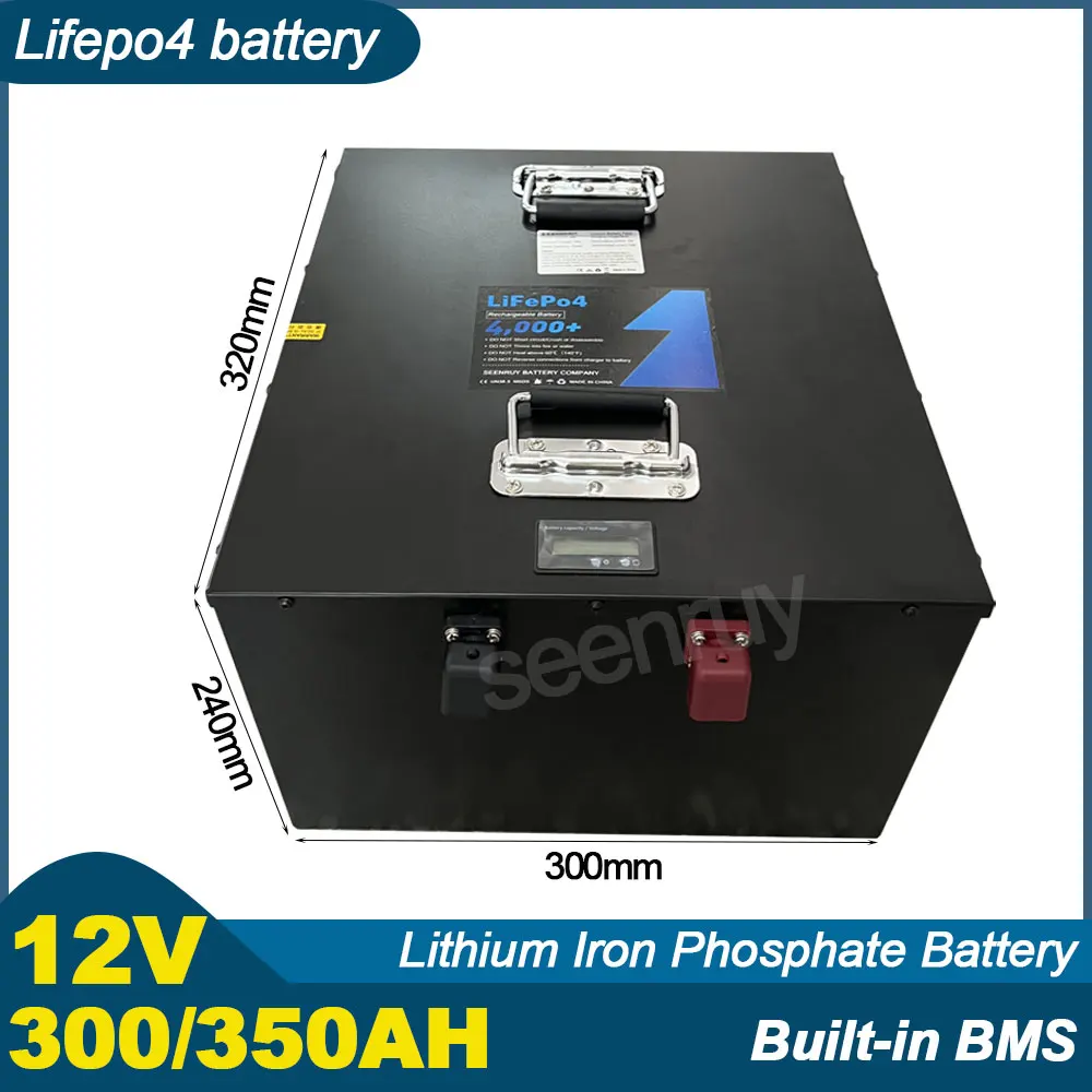 

12V 300AH 350AH Lifepo4 With Charger Lithium Iron Phosphate Battery Perfect For Wind Power Motorhome RV Solar Energy Storage