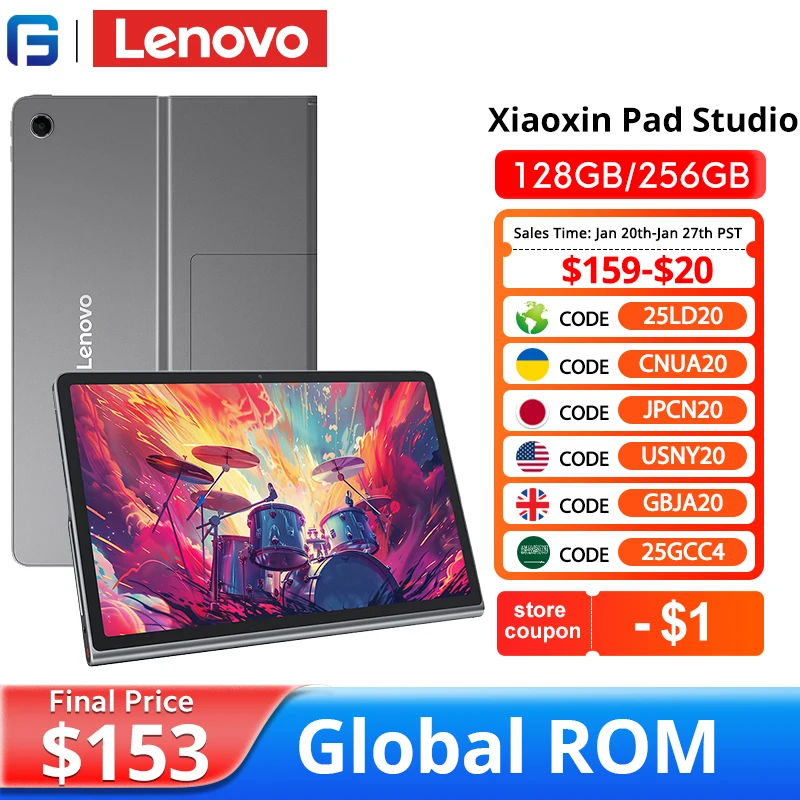 Global ROM Lenovo Xiaoxin Pad Studio 11.5 Inch Tablet MTK Helio G99 128GB 256GB 8600mAh Battery 45W Charging WIFI