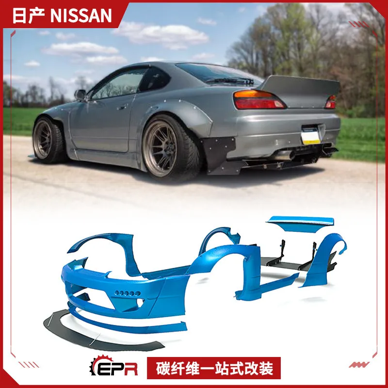 

Подходит для модификации Nissan Silvia S15 Rocket Bunny, полный комплект широкого корпуса Rocket Rabbit.