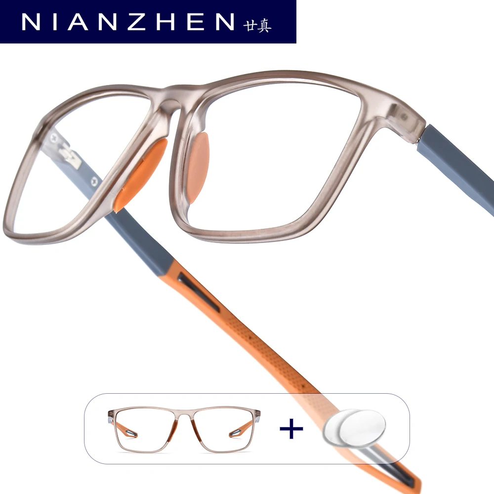 NIANZHEN Myopia Prescription Glasses Photochromic Progressive Optical Lens Eyewear Men Square Eyeglasses TR90 Frame 1019