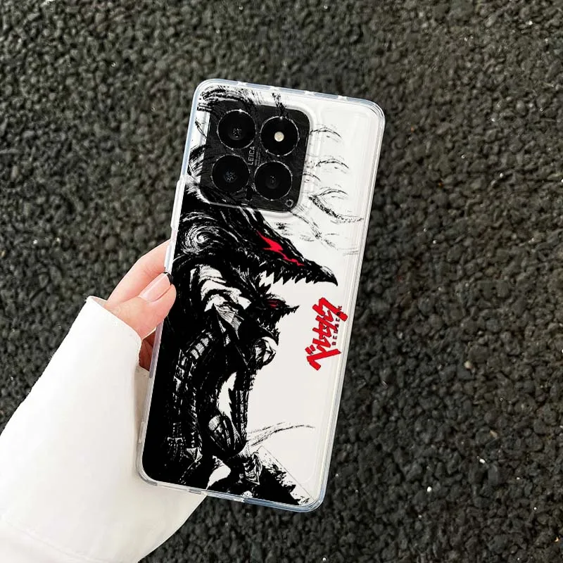 B-Berserks Anime Cool Phone Case For Xiaomi 17 15 14 13 12 12S 12X 12T 11 11T Pro max Lite ultra TPU Transparent
