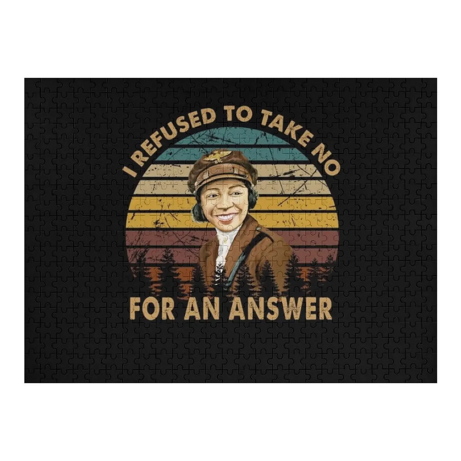 

Vintage Bessie Idol Coleman - I Refused To Take No For An Answer Gift For Fans Jigsaw Puzzle Personalised Name Puzzle