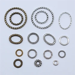 40pcs Round Circle Charms For Jewelry Making Tibetan Bronze Silver Color Pendants Antique Jewelry Making DIY Handmade Craft