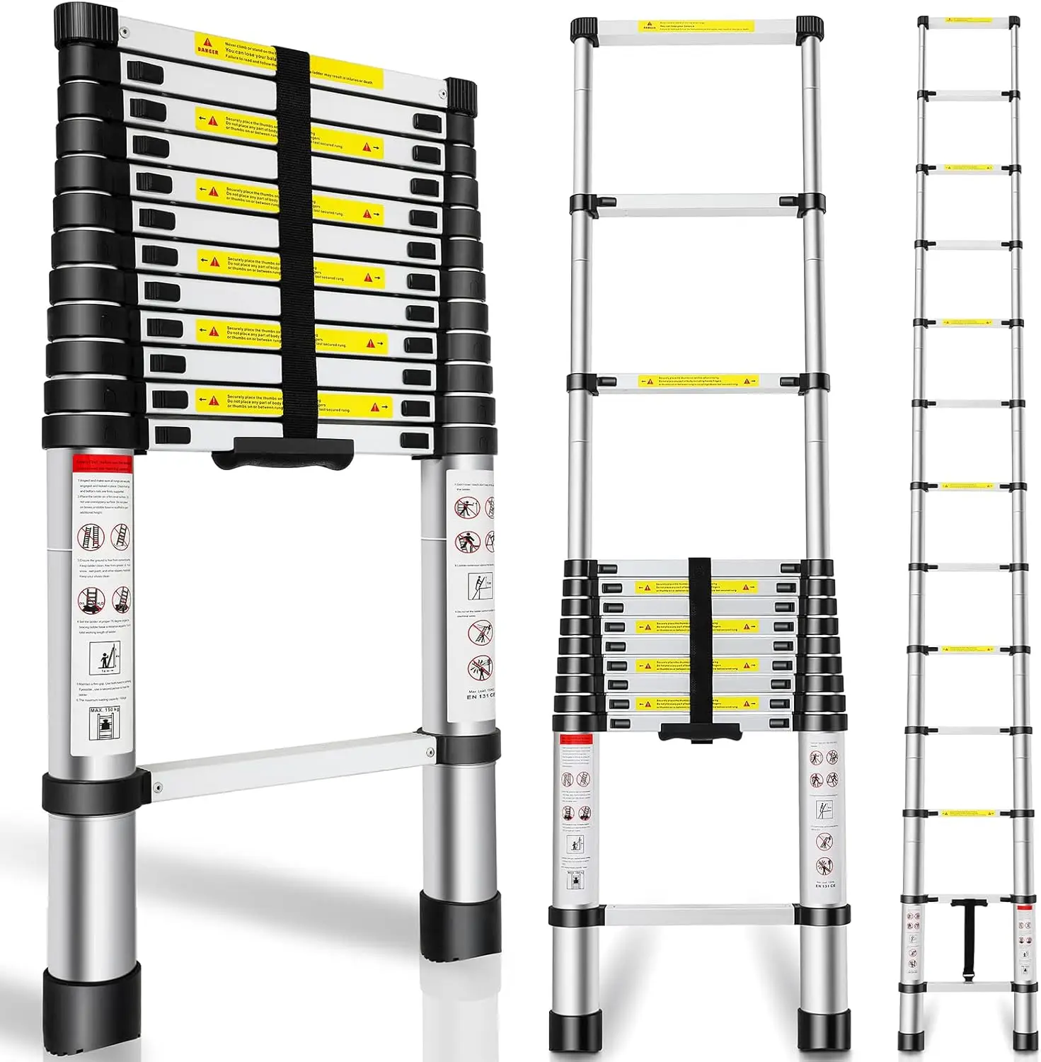 

Telescoping Ladder 12.5FT, Telescopic Extension Ladder, Aluminum Alloy Folding Ladder Portable Multi-Purpose for Indoor