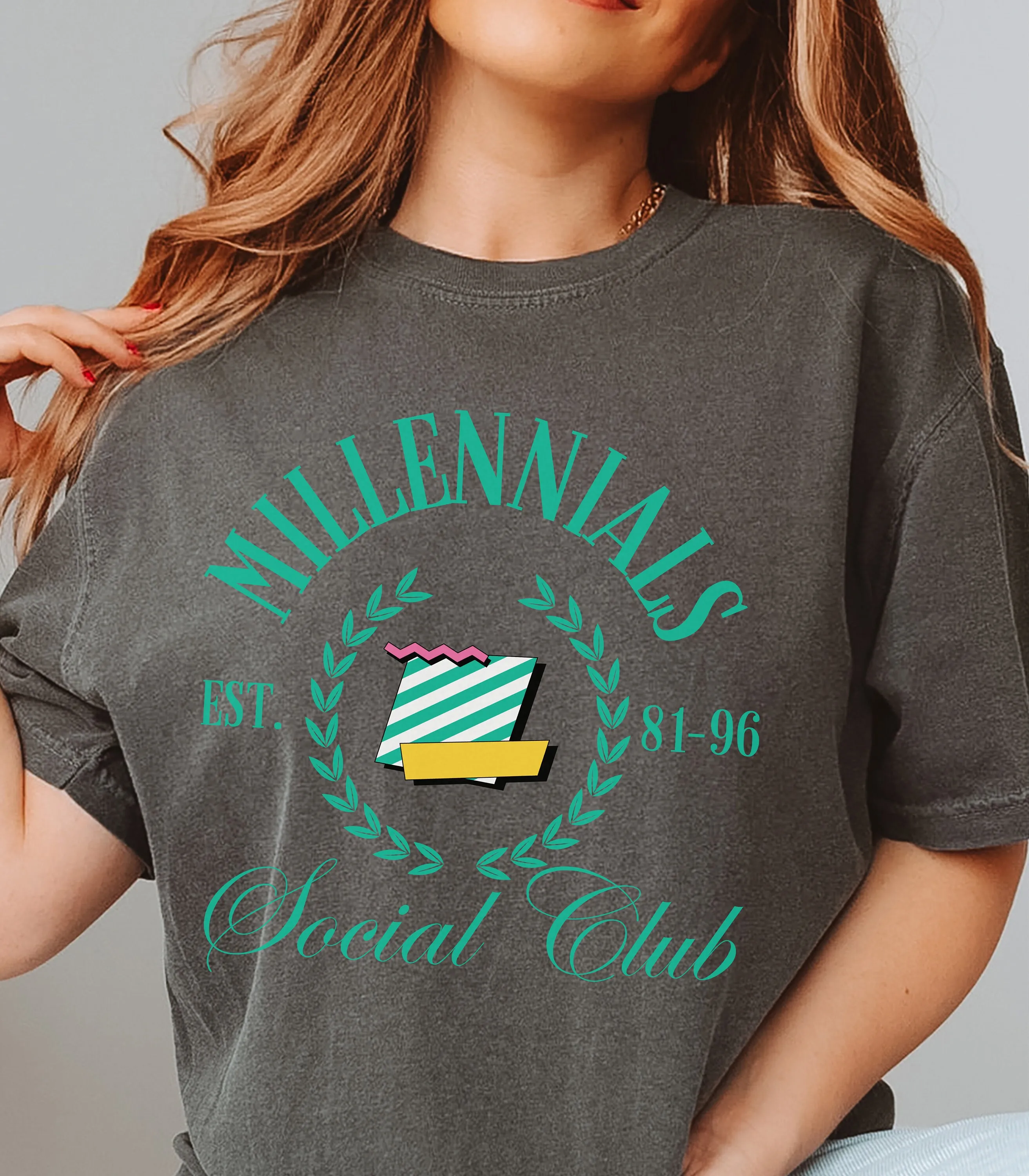 Millennials Social Club T Shirt for 90s 80s Millennial Moms Clus Born in the 1900s Retro