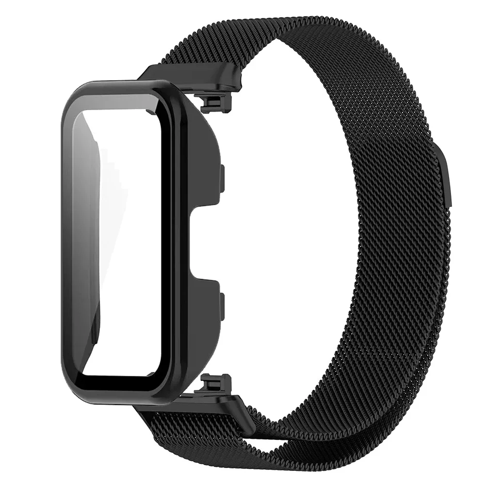 Milanese Strap+PC Case for Huawei Band 10 9 8 Magnetic Bracelet Wristband Shell for Huawei Band 9 Correa Belt Protective Cover