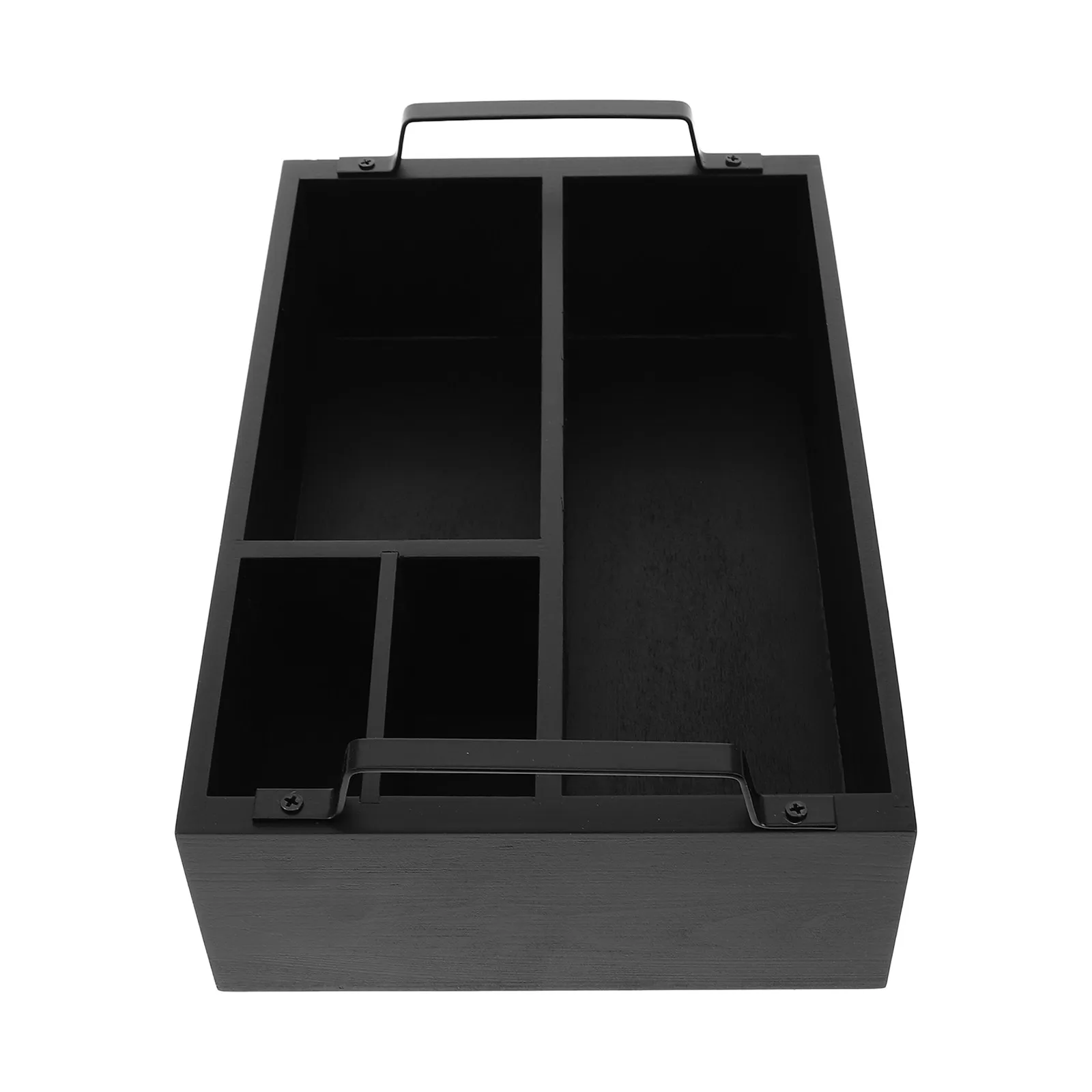 

Coffee Bar Organizer Wooden Multi-Compartment Countertop Storage Box for Coffee Syrup Bags Sugar Packets Paper Towels Tea