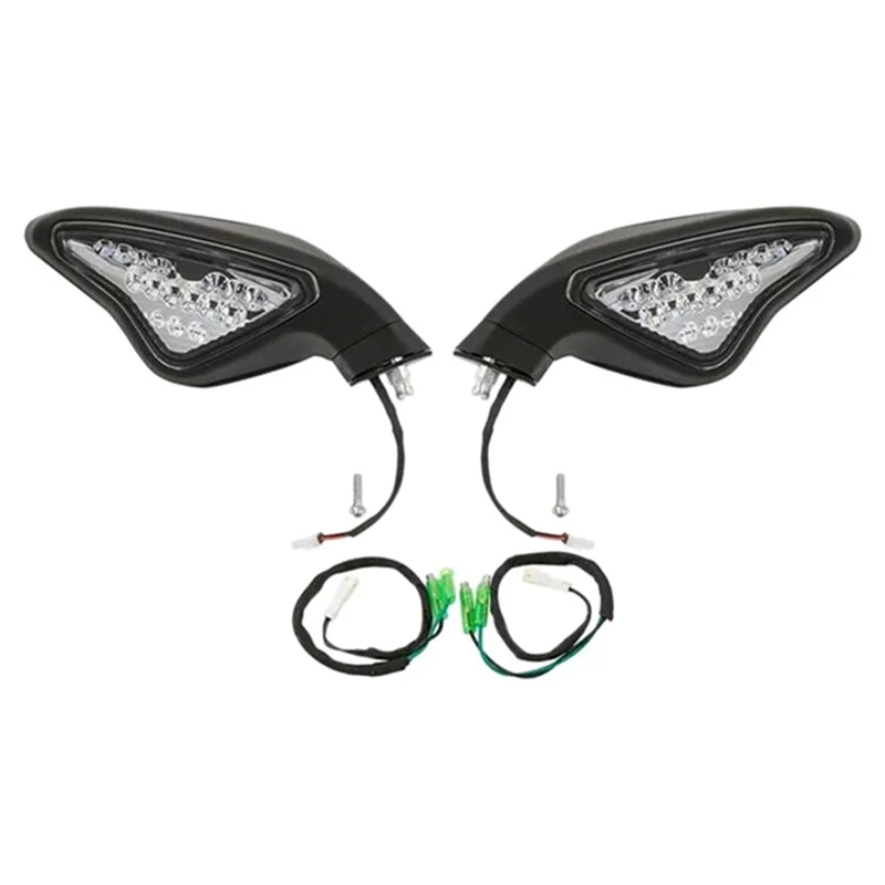 ABOK-LED Turn Signal Mirror For Ducati 848 1098 1098S 1098R 1198 1198S 1198R- Motorcycle Rearview Mirror Set