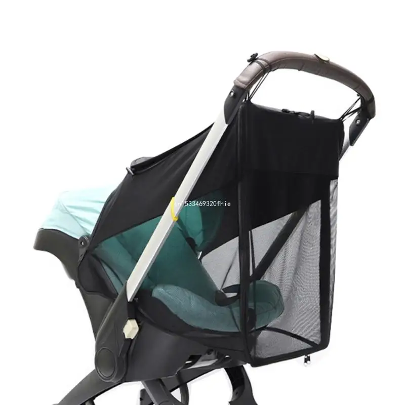 

Stroller Mosquito-Net & Sun Shade Cover Sun Protective Canopy Toddler Pushchair Bug-Netting Windproof Sunshade for Pram