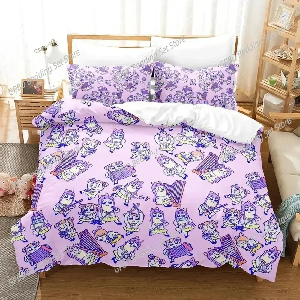 

Anime Pop Team Epic PIPI Bedding Set Single Twin Double Queen King Cal King Size Bed Linen Set