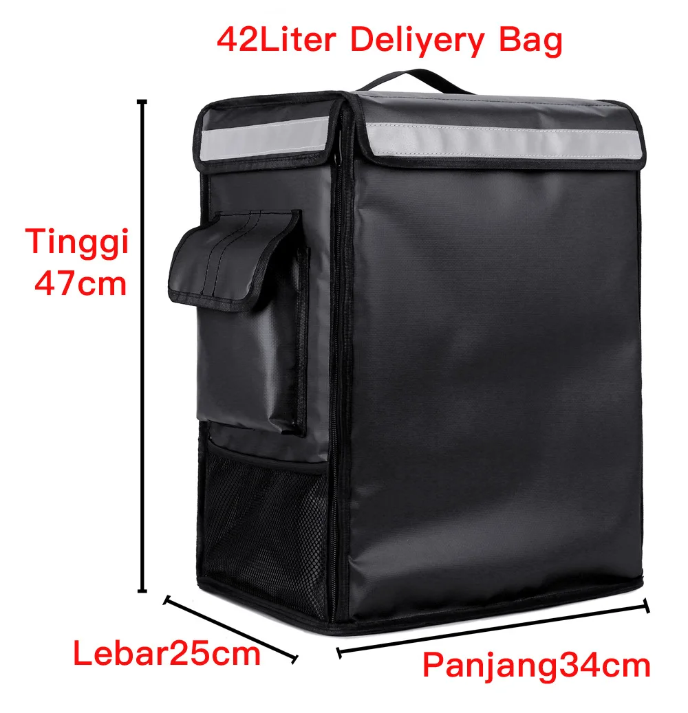 42L Waterproof Thick Takeout Box Insulated Refrigerated Box Double Shoulder Bicycle Rider Bag Outdoor Layered Picnic Box