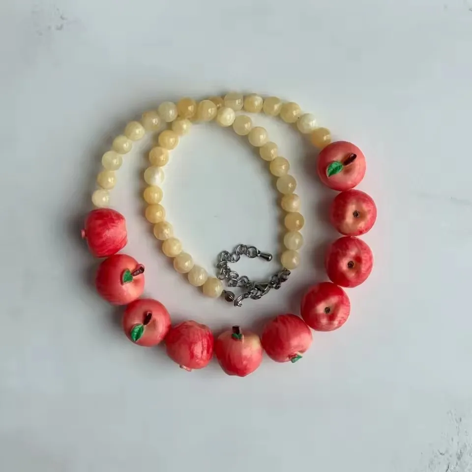 Simple Layered Beads Fruit Necklace Stackable Blueberries Multi Layer Choker Vintage Retro Fruits Bracelet Gift