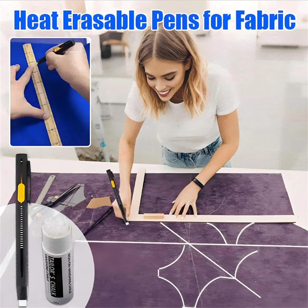2025+Heat Erasable Fabric Marker for Sewing, Embroidery, Quilting, Washable Erasable Refill Marker Pen(2 Pens + 40 Refills)