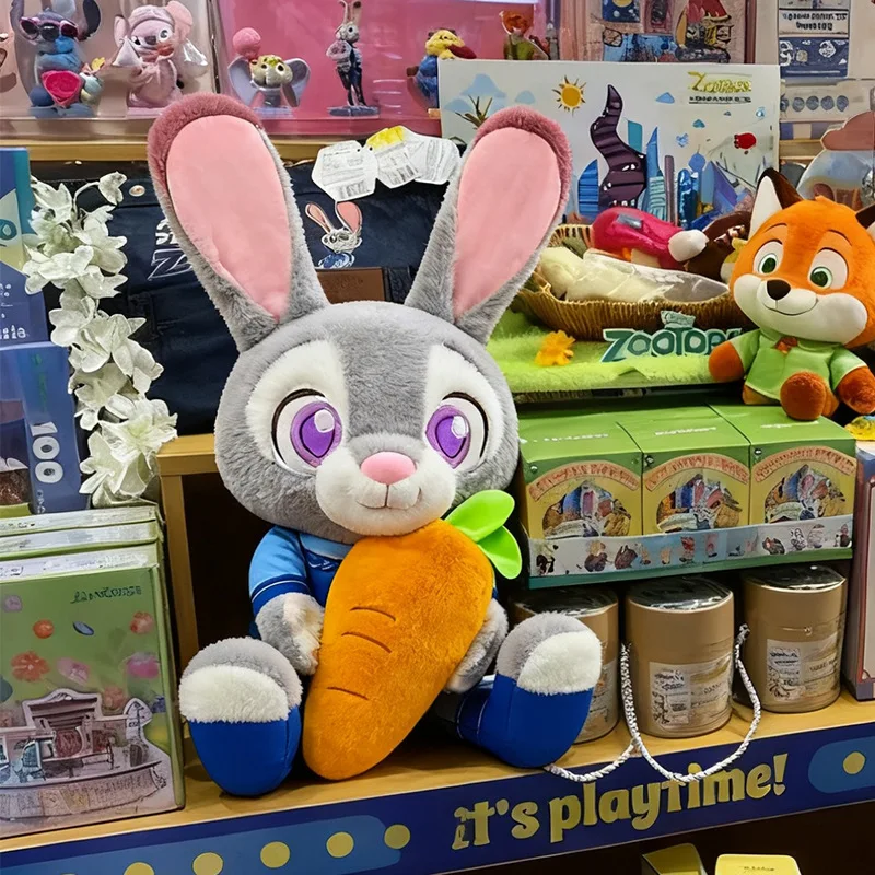 Poupées en peluche Disney Zootopia Judy et Nick, jouet doux, lapin renard, oreiller en peluche, décoration de chambre Kawaii, cadeau pour filles