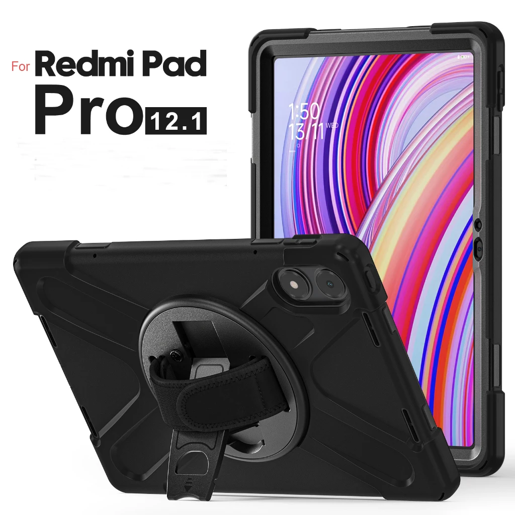 Case For Redmi Pad Pro 5G 12.1 2024 Poco Pad 5G 12.1 inch Tablet Cover Shockproof With Hand Strap Hand Duty Kids funda