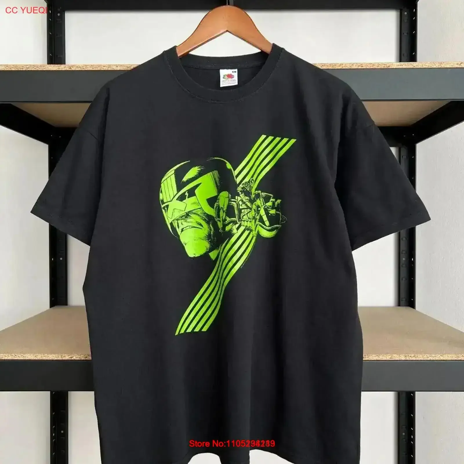 Vintage 2000s Judge Dredd película camiseta negra Sz XL lavado moda streetwear estirado elegante versátil vintage lavado