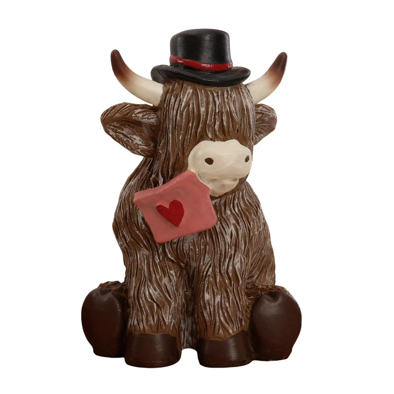 Figuras de terneros iluminadas para el Día de San Valentín, figuras de vacas de resina para el Día de San Valentín, para la cocina, el cuarto de niños, el escritorio o la mesita de noche.