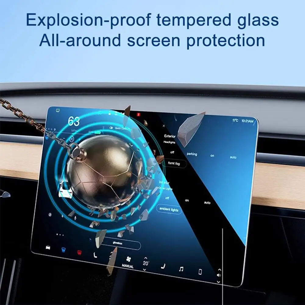 Für Tesla Model Y Juniper YL 2026 16-Zoll HD Hartglasfolie Staubfreier Touchscreen-Schutz & Installationswerkzeug – Detail 11