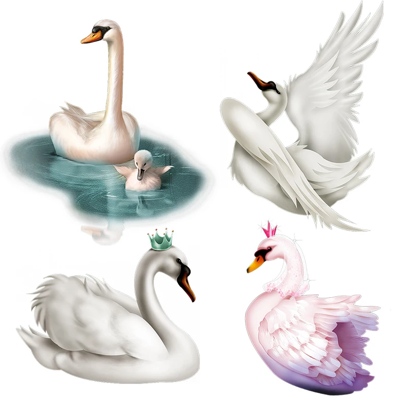 Three Ratels QCF150 Beautiful and elegant Swan children's bedroom cartoon wall toilet decorative Decal